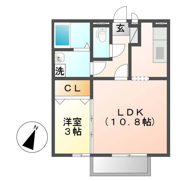 パーチュオーラＢの間取り