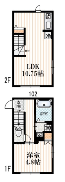 TORTOISE　HEIMの間取り|★メゾネットタイプ・1LDK★