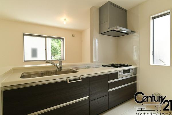 リーブルガーデン学園緑ケ丘 １号棟 ／新築一戸建の内観：施工例|■収納力と使いやすさを追求したシステムキッチンです！■