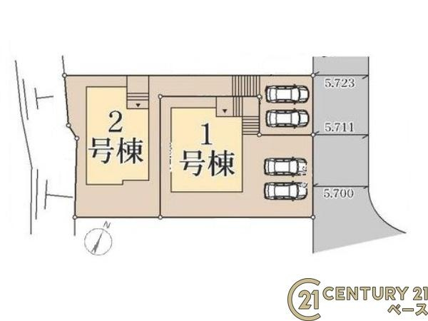 リーブルガーデン学園緑ケ丘 ２号棟 ／新築一戸建の区画図|■こちらの物件は２号棟です！■