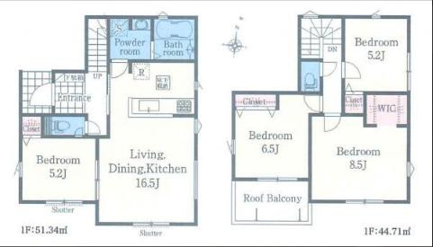 八王子市　館町　新築一戸建て　２４ー１期の間取り|～南向き4LDK　全室2面採光、収納も豊富な間取りです～