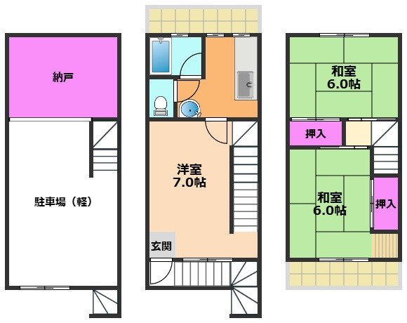 如是町貸家の間取り