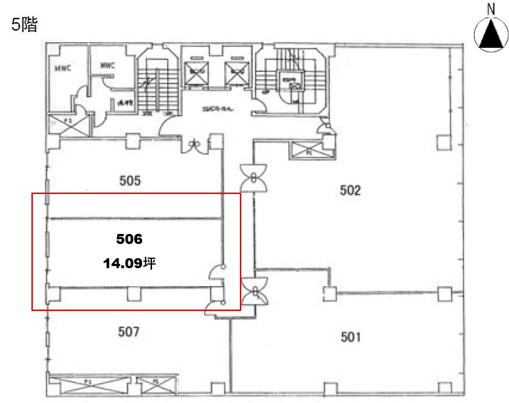 本町サザンビルの区画図
