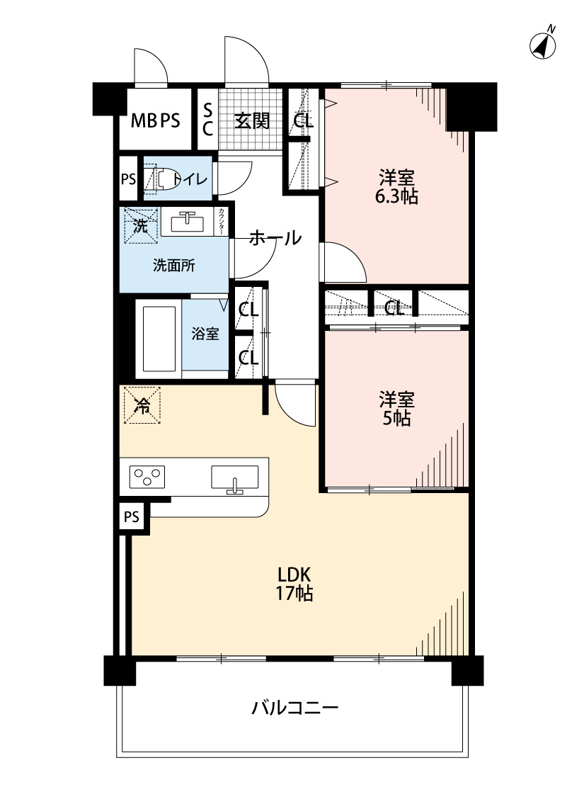 朝日プラザフロンテージ助任橋の間取り