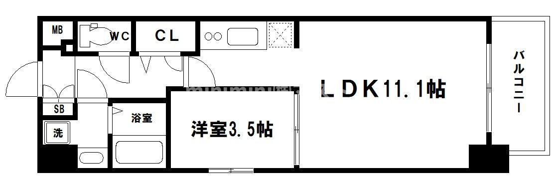 プレサンス堺筋本町エグゼブランの間取り