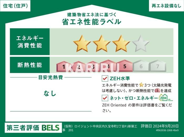 LAZO内久宝寺の省エネ性能ラベル