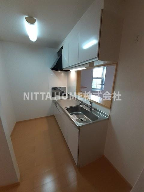 アンファミーユⅡのキッチン|カウンターキッチン付き★ガスコンロ設置可◎