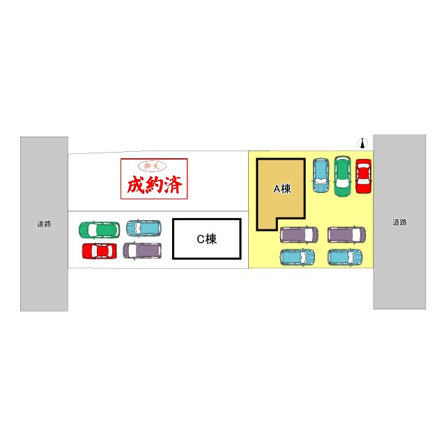 天童市老野森3-25-23　A棟の区画図|残り2棟！！