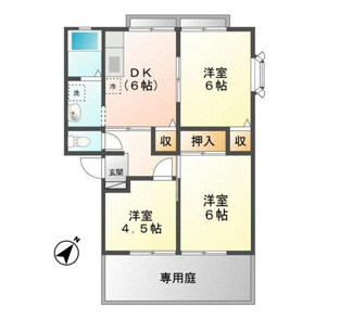 【間取り】 | サンビレッジ西深津　A | 3DK