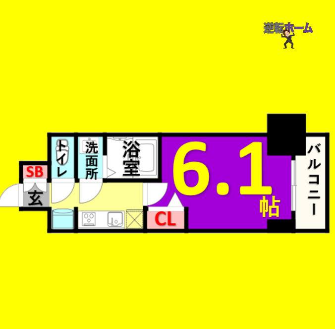 ディアレイシャス今池　名古屋市賃貸　仲介手数料無料の間取り