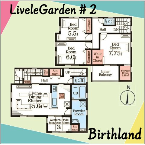 新築戸建・新築建売　いわき市平祢宜町【住宅性能評価W取得】平三小・平二中の間取り|【4LDK＋WIC＋納戸】WICや納戸収納豊富！お気軽にお問い合わせください♪