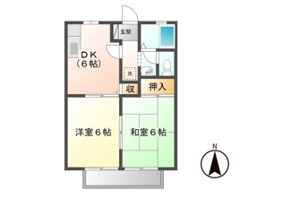 【間取り】 | サンライフ野々浜　B | 3DK