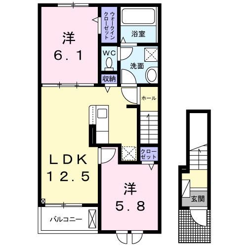 Ｌｕｎａ＆Ｌａ（ルナアンドラ）の間取り|間取図