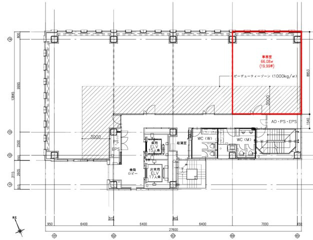 第３虎の門電気ビルディング　11F-Dの区画図