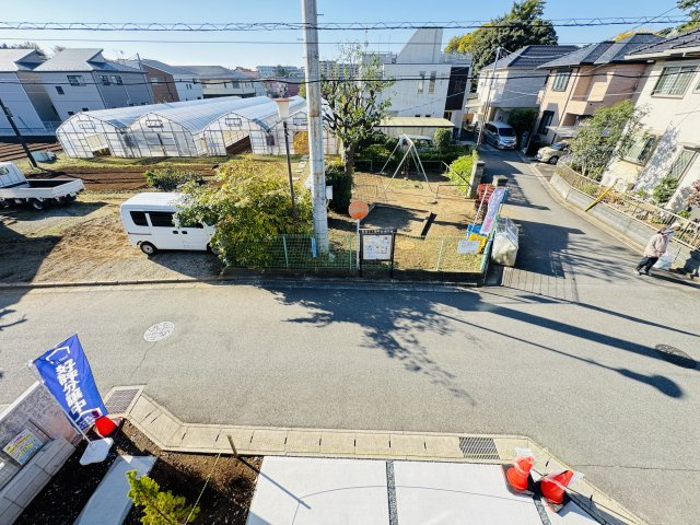 市川市若宮２丁目新築戸建【若宮小学校：8分】の展望|バルコニーより南側眺望・南道路で日当たり良好♪