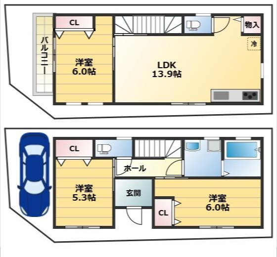 【間取り】 | 天美南４丁目新築戸建
