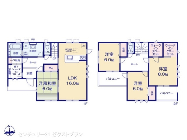 第1前橋堀越 2号棟の間取り|図面と異なる場合は現況を優先