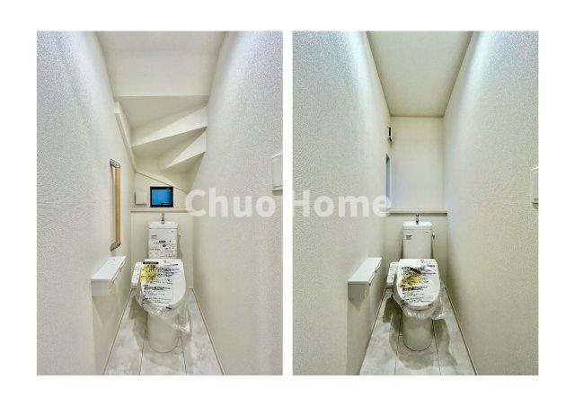 葛飾区東水元5丁目新築分譲住宅のトイレ|【トイレ×2】 温水洗浄便座機能付きトイレ。温水洗浄便座は清潔にお使いいただくための大切なアイテムです。