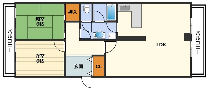 さざなみプラザ22号棟の間取り