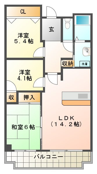 コモンパレス清水ヶ丘の間取り