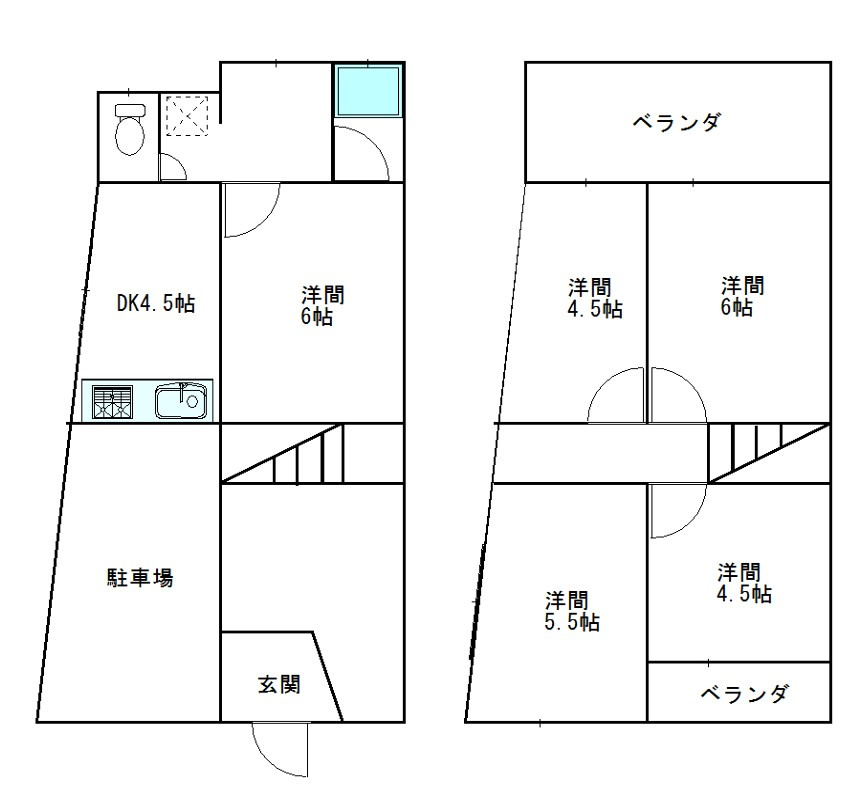 大久保町車庫付きテラスの間取り