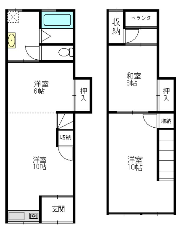 守口市藤田町貸家の間取り