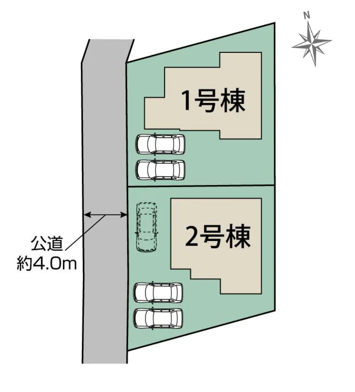 合志市須屋第15-2棟(2号棟)の区画図|配置図（2号棟）