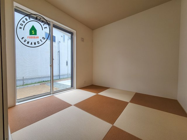 合志市須屋第15-2棟(2号棟)の和室|将来的に、琉球畳を引きまして和室風にすることも可能です。