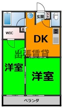 仲介手数料0！！	シャトー共栄の間取り