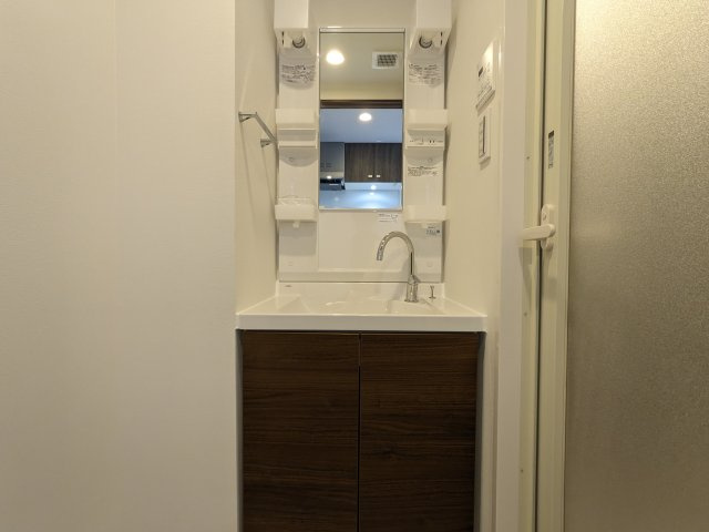 ハーモニーレジデンス蒲田アートヴィラの独立洗面台|朝の支度にも助かる、独立の洗髪洗面化粧台