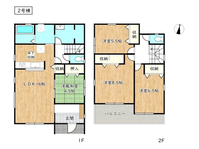 【間取り】 | 姫路市網干区津市場／全3棟