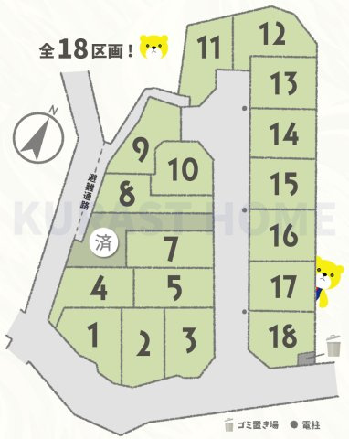 長岡京市長法寺力池　新築戸建の区画図