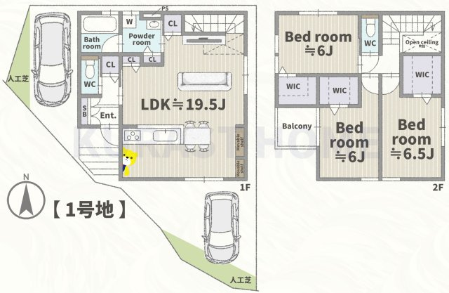 長岡京市長法寺力池　新築戸建の間取り