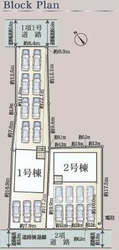 売新築戸建　中央区河輪町の区画図