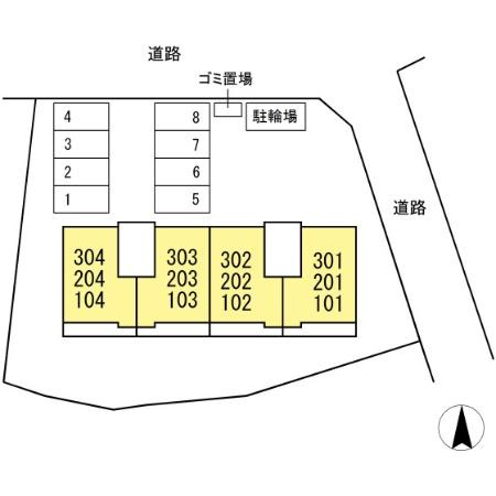 鴨下コーポラスの区画図