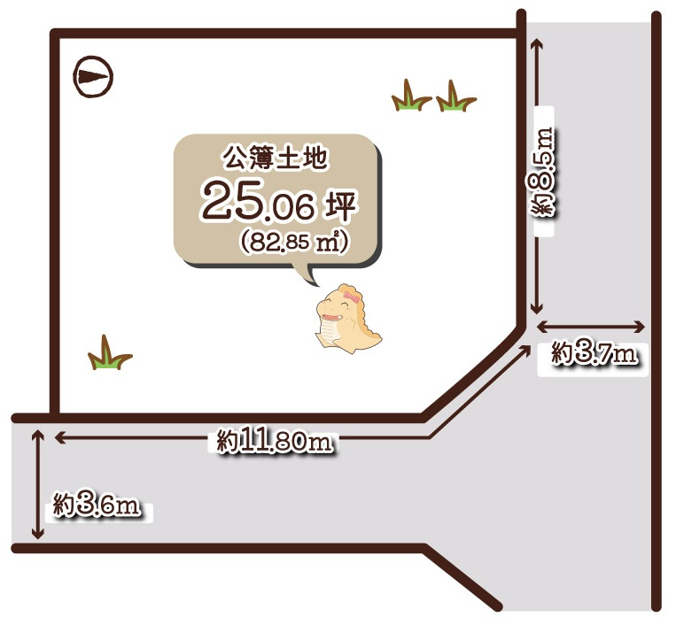 深草紺屋町　建築条件無土地の区画図