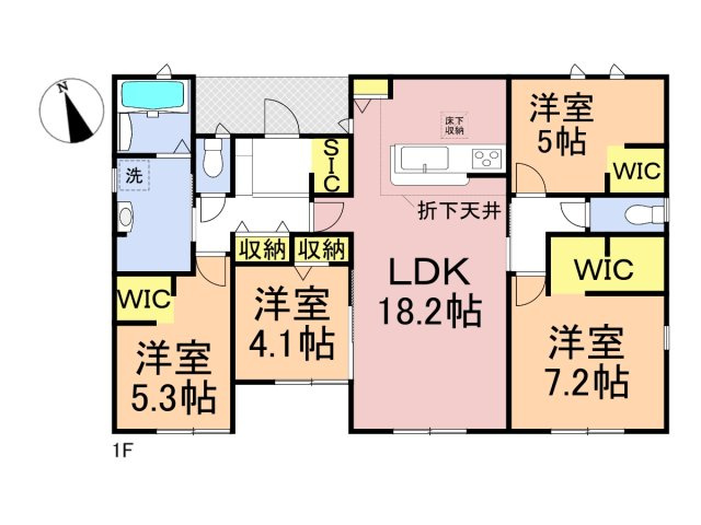 リーブルガーデン　本巣市下真桑第2　全3区画分譲の間取り|■2号棟　■ヤマダ不動産　株式会社リライフ　
■夢のマイホーム購入をフルサポートします！