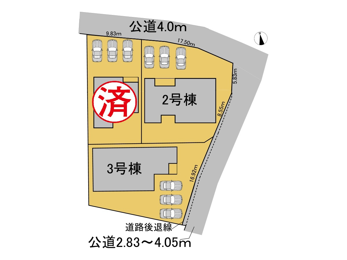 リーブルガーデン　本巣市下真桑第2　全3区画分譲の区画図|■区画図
■YAMADA電機の　ヤマダ不動産　株式会社リライフ　
いつでもお問合わせ下さい。