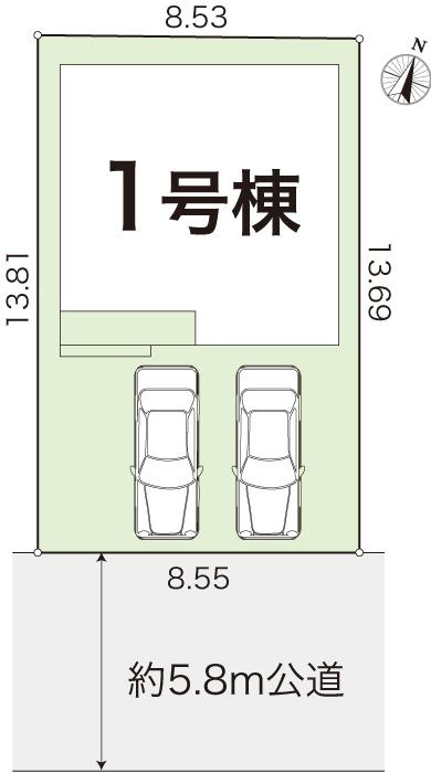 桟橋通3丁目　新築戸建　【内覧可能】の区画図|土地面積　117.42㎡（約35.51坪）