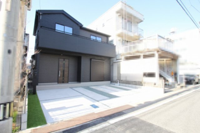 桟橋通3丁目　新築戸建　【内覧可能】の外観|南東　幅5.8ｍ　公道　接面8.5ｍ