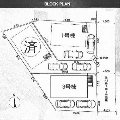 綾瀬市上土棚北第24　新築戸建全3棟　1号棟の区画図