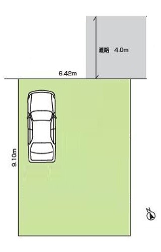 八王子市　長房町　建築条件無し売地の土地図|～敷地58.44平米　4ｍ道路に面している整形地～