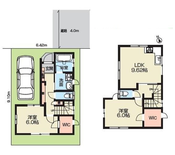 八王子市　長房町　建築条件無し売地の参考プラン|～参考プラン、南向き2LDK　コンパクトな暮らしが叶うお住まいです～