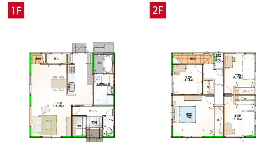 介良乙　新築戸建　⑱の間取り|4ＬＤＫ