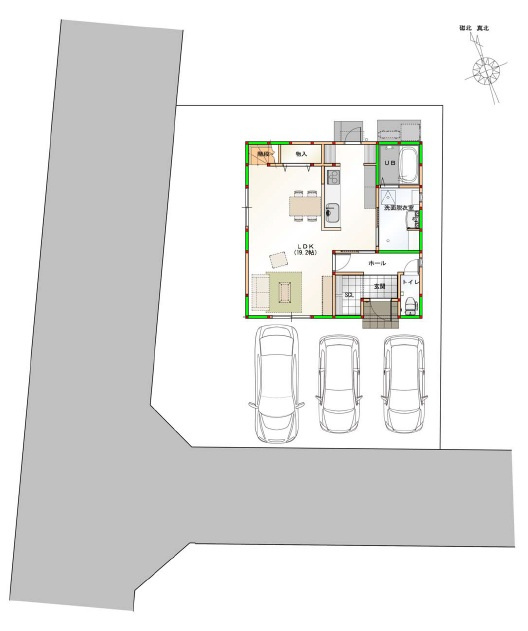 介良乙　新築戸建　⑱の区画図|南西角地