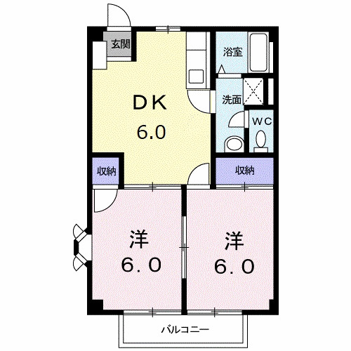 コモドハイツＡの間取り|間取図