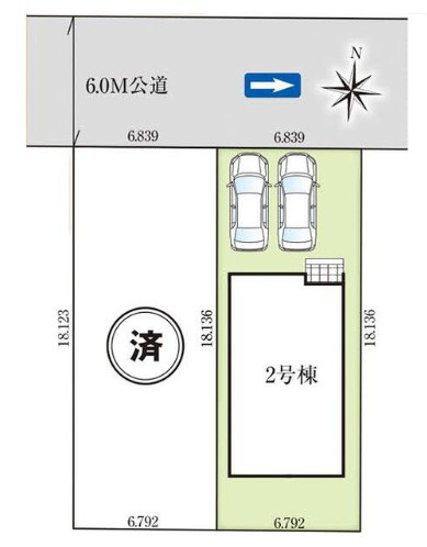 売新築戸建　中央区本郷町の区画図