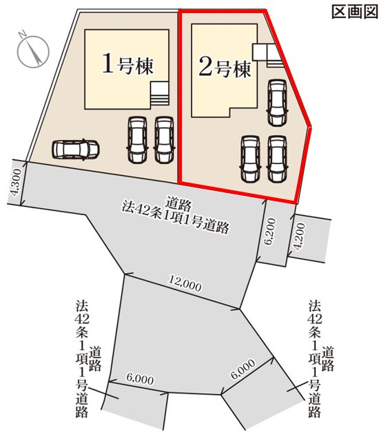 リーブルガーデン宇都宮駒生町第25　2号棟の区画図|2号棟になります