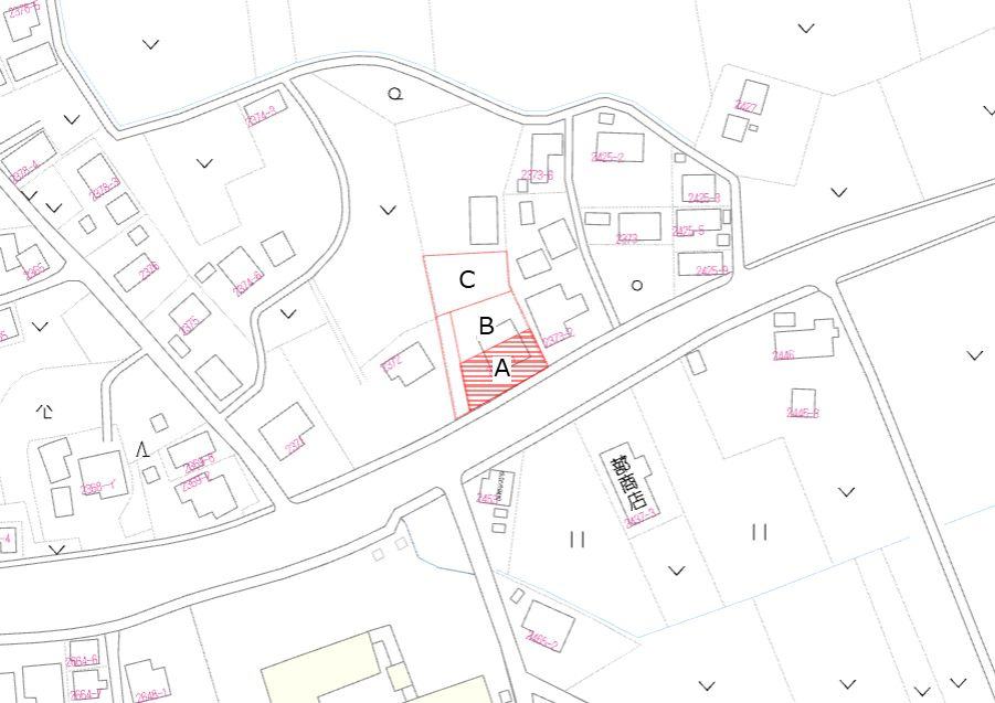 都城市安久町の売地の土地図
