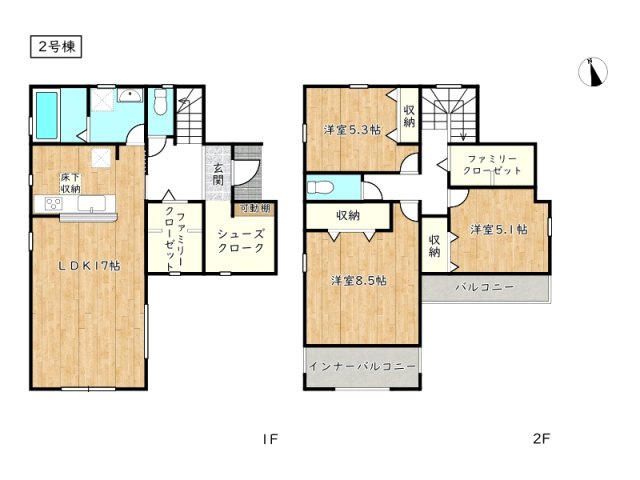 【間取り】 | 姫路市広畑区才8期／全2棟